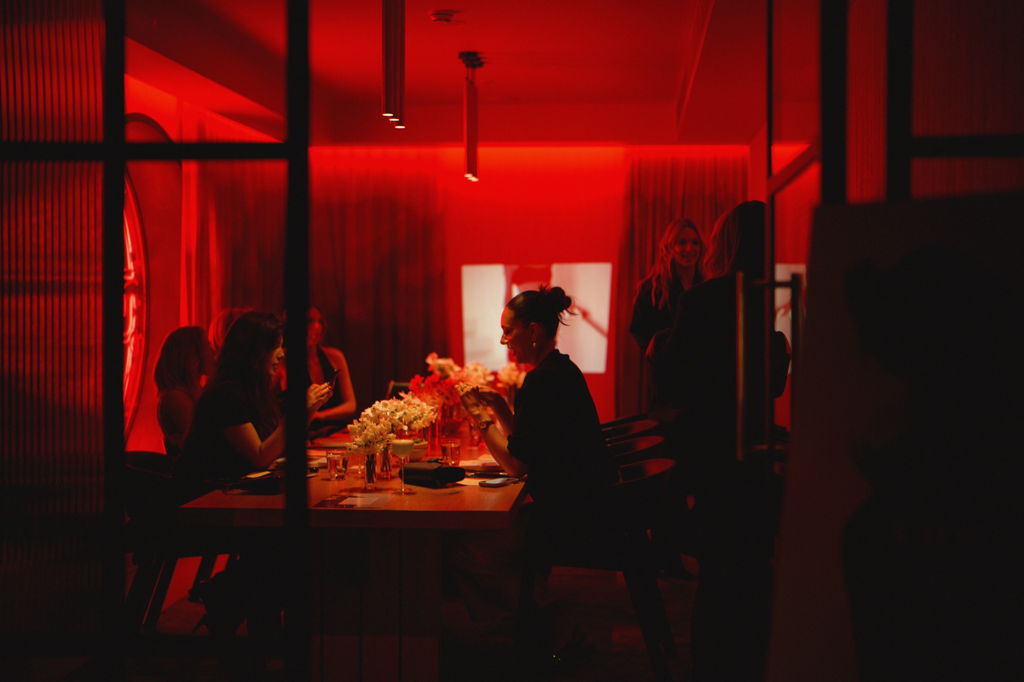 Token Private Dining Room, neon-lit event
